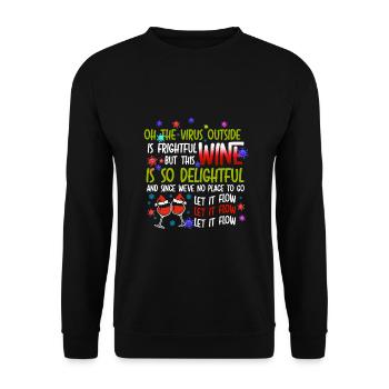 Christmas Wine Woman T Shirt - Unisex Pullover - Schwarz - Vorne - Alina (178cm) & Michal (187cm)