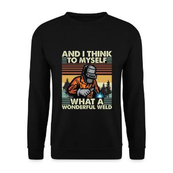Et je pense à moi-même quel merveilleux t-shirt de soudure - Sweat-shirt Unisexe - noir - Devant - Alina (178cm) & Michal (187cm)
