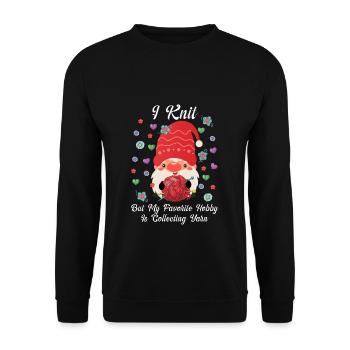 Je tricote mais mon passe-temps préféré est de ramasser du fil - Sweat-shirt Unisexe - noir - Devant - Alina (178cm) & Michal (187cm)