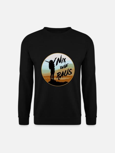 Klettern Wandern Nix wie raus - Unisex Pullover - Schwarz