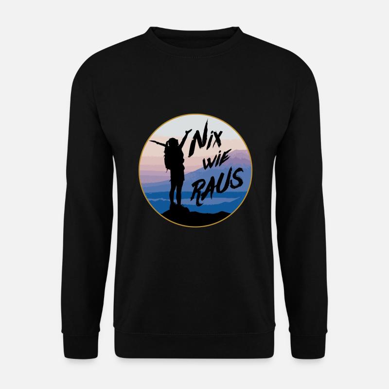 Nix wie Raus Klettern Bergsteigen - Unisex Pullover - Schwarz