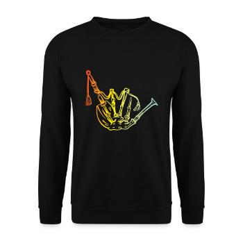 Retro Bagpipe musicien Vintage - Sweat-shirt Unisexe - noir - Devant - Alina (178cm) & Michal (187cm)