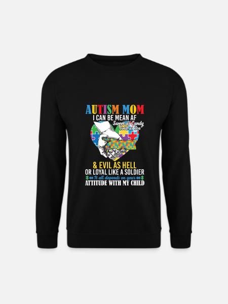 Autism Mom Puzzle Pieces Heart - Unisex Pullover - Schwarz