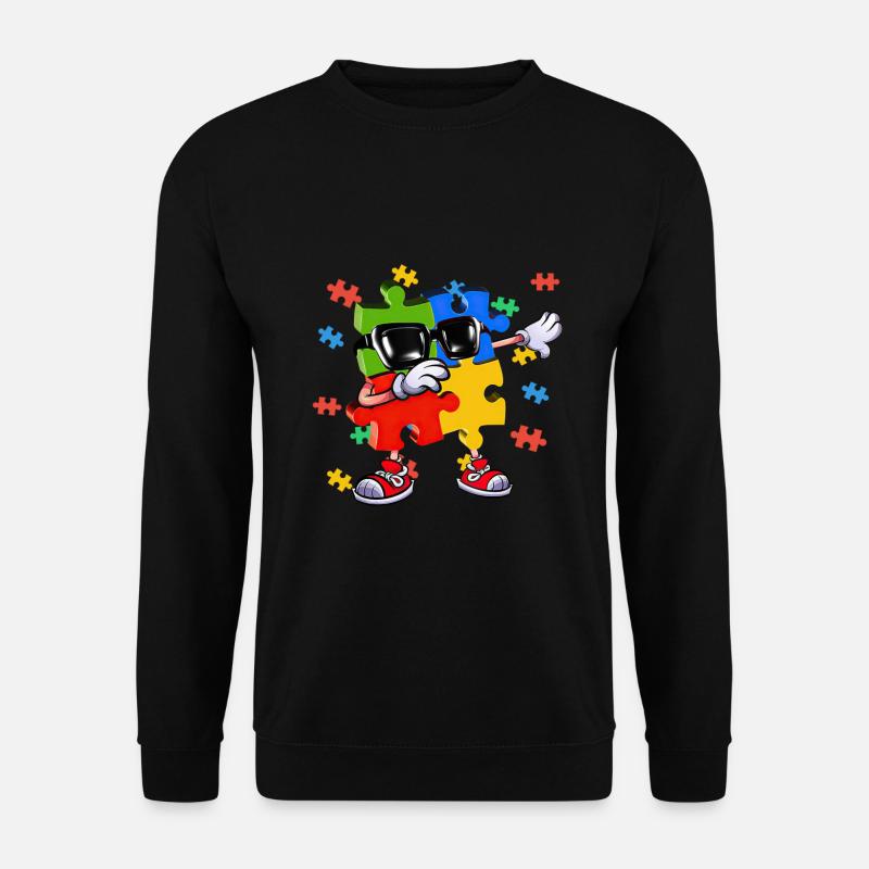 Dabbing Puzzle Piece - Unisex Sweatshirt - black