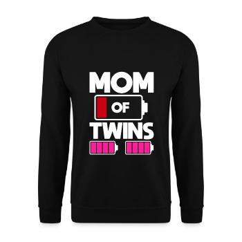 Mom of Twins Funny Mom Life - Unisex Sweatshirt - black - Front - Alina (178cm) & Michal (187cm)
