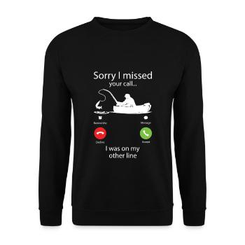 Désolé I Missed Your Call Phone Call Phone Screen - Sweat-shirt Unisexe - noir - Devant - Alina (178cm) & Michal (187cm)