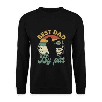 Best Dad By Par Vintage Retro - Unisex Pullover - Schwarz - Vorne - Alina (178cm) & Michal (187cm)