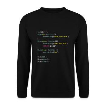 Baby Eat Poop Sleep Coding Onesie - Unisex Pullover - Schwarz - Vorne - Alina (178cm) & Michal (187cm)