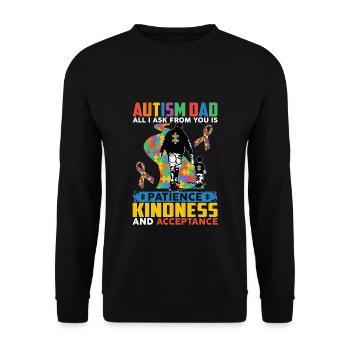 Autism Dad Patience Kindness Acceptance - Unisex Sweatshirt - black - Front - Alina (178cm) & Michal (187cm)
