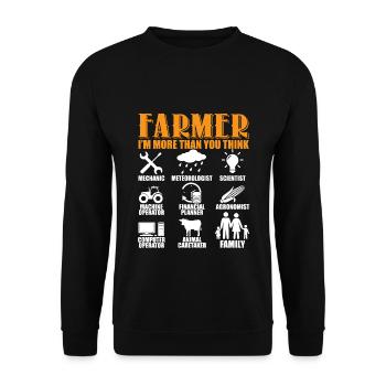 Farmer I’m More Than You Think - Sweat-shirt Unisexe - noir - Devant - Alina (178cm) & Michal (187cm)