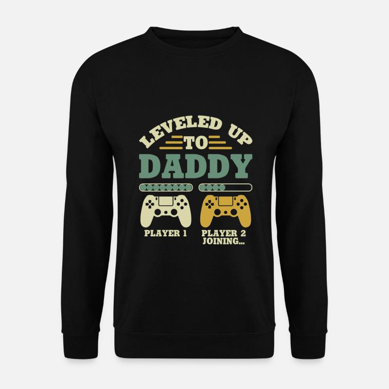 Jævnet med niveauet op til Daddy Player 1 Player 2 Tilmelding - Unisex sweater - sort