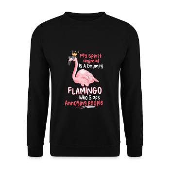 My Spirit Animal Is A Grumpy Flamingo - Sweat-shirt Unisexe - noir - Devant - Alina (178cm) & Michal (187cm)