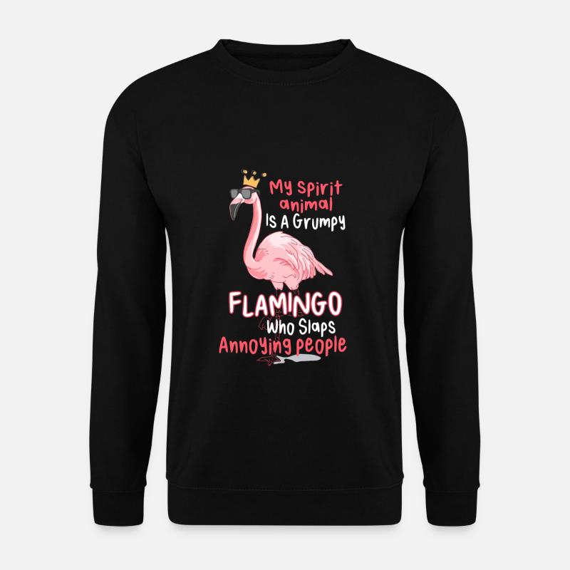 My Spirit Animal Is A Grumpy Flamingo - Unisex Pullover - Schwarz