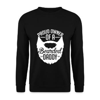 Proud Owner OF A Bearded Daddy - Unisex Pullover - Schwarz - Vorne - Alina (178cm) & Michal (187cm)