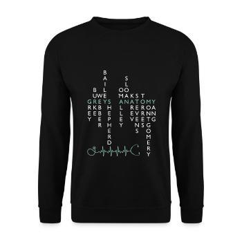 Grey's Anatomy Cast Names - Unisex Sweatshirt - black - Front - Alina (178cm) & Michal (187cm)