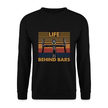 Life Behind Bars Cycling Vintage - Unisex Sweatshirt - black - Front - Alina (178cm) & Michal (187cm)