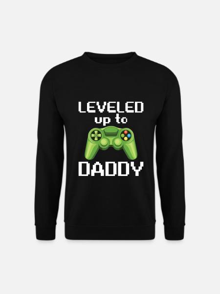 Leveled Up To Daddy Baby Matching - Unisex Pullover - Schwarz