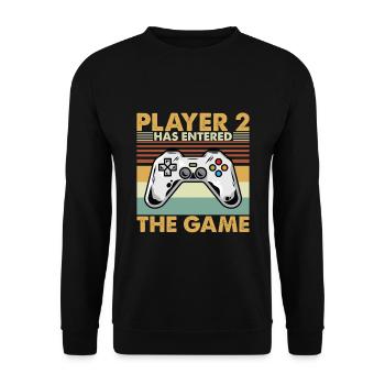 Player 2 Has Entered The Game - Unisex Pullover - Schwarz - Vorne - Alina (178cm) & Michal (187cm)