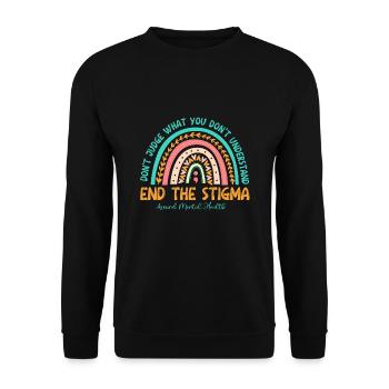 End The Stigma Mental Health Matters - Sweat-shirt Unisexe - noir - Devant - Alina (178cm) & Michal (187cm)