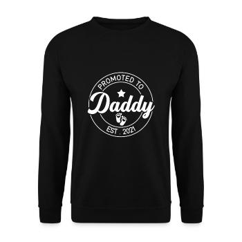 Promoted To Daddy Est 2021 Fathers Day - Unisex Pullover - Schwarz - Vorne - Alina (178cm) & Michal (187cm)