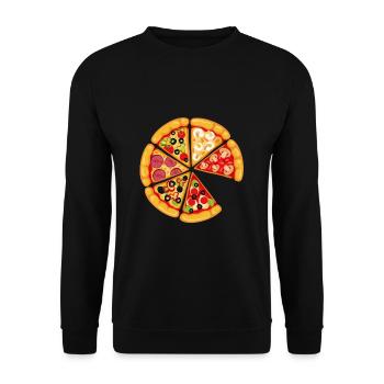 Pizza and Slice Dad and Son Matching - Sweat-shirt Unisexe - noir - Devant - Alina (178cm) & Michal (187cm)