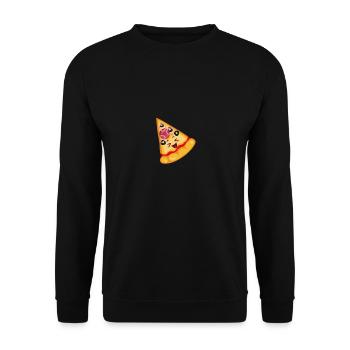 Pizza Babby and Slice - Unisex Sweatshirt - black - Front - Alina (178cm) & Michal (187cm)
