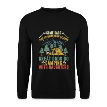 Camping Dad - Unisex Pullover - Schwarz - Vorne - Alina (178cm) & Michal (187cm)