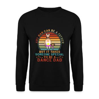Funny Dance Dad Vintage Ballet Dad and Girl - Unisex Pullover - Schwarz - Vorne - Alina (178cm) & Michal (187cm)