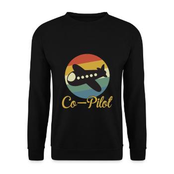 Matching Pilot Dad and Baby Vintage - Unisex Sweatshirt - black - Front - Alina (178cm) & Michal (187cm)