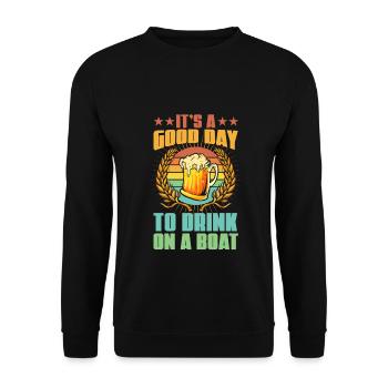 It's A Good Day To Drink On A Boat - Unisex Pullover - Schwarz - Vorne - Alina (178cm) & Michal (187cm)