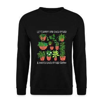 Enracinons-nous les uns pour les autres et regardons-nous grandir - Sweat-shirt Unisexe - noir - Devant - Alina (178cm) & Michal (187cm)