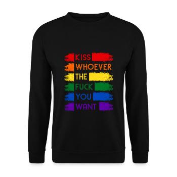 Kiss Whoever Rainbow LGBT - Sweat-shirt Unisexe - noir - Devant - Alina (178cm) & Michal (187cm)