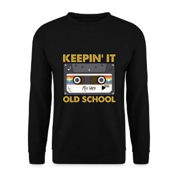 Keepin' It Old School Mix Tape - Unisex Sweatshirt - black - Front - Alina (178cm) & Michal (187cm)
