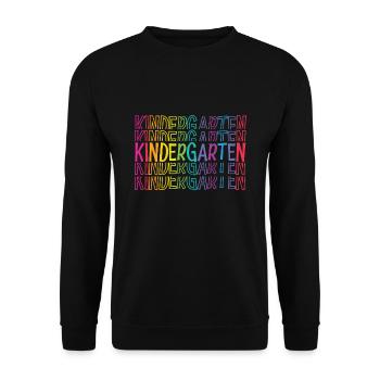 Kindergarten Word Cloud - Unisex Pullover - Schwarz - Vorne - Alina (178cm) & Michal (187cm)