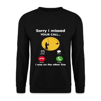 Désolé I Missed Your Call I Was On Other Line - Sweat-shirt Unisexe - noir - Devant - Alina (178cm) & Michal (187cm)
