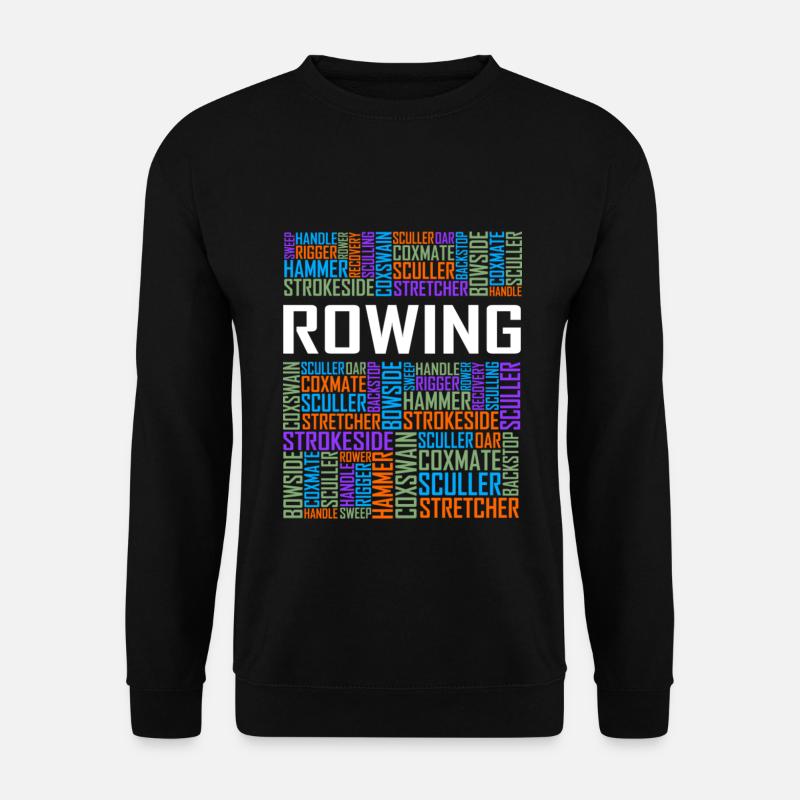 Rowing Words T Shirt - Unisex Pullover - Schwarz