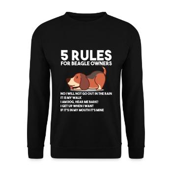 5 Rules For Beagle Owners T Shirt - Sweat-shirt Unisexe - noir - Devant - Alina (178cm) & Michal (187cm)