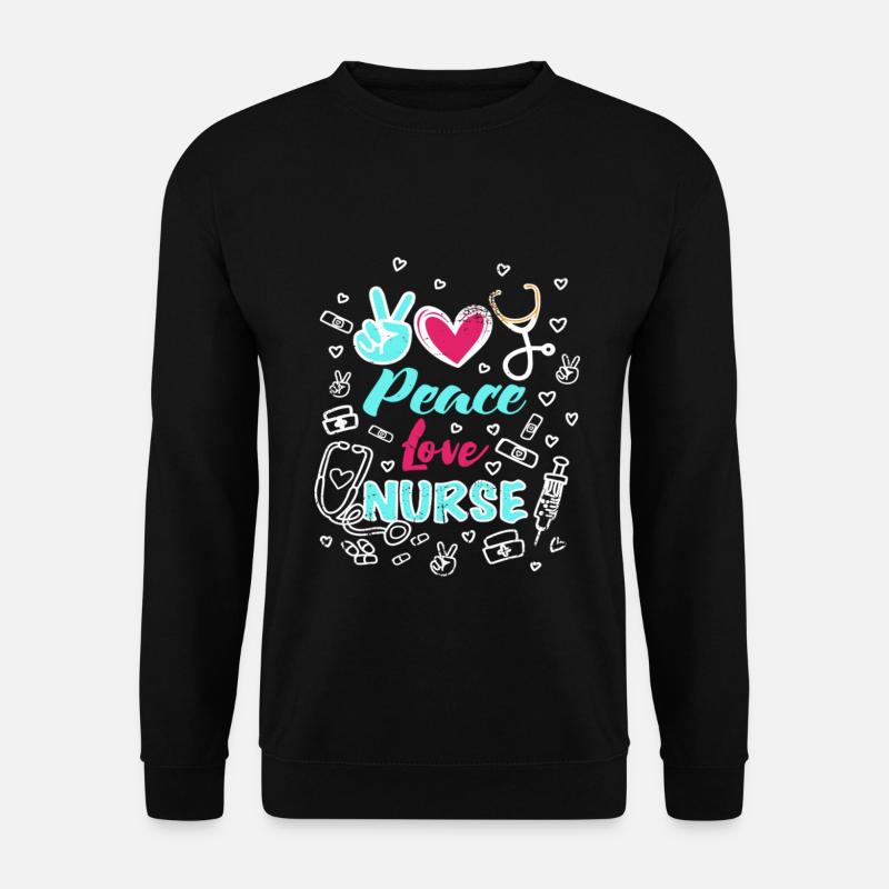 Peace Love Nurse Funny RN Nurse Practitioner - Sweat-shirt Unisexe - noir