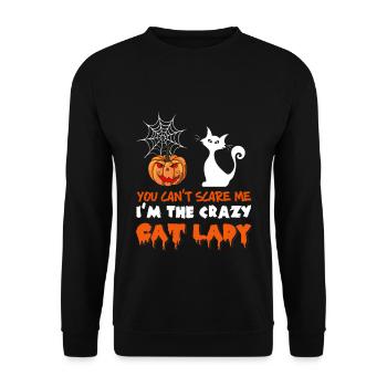 You Can't Scare Me I'm The Crazy Cat Lady Funny - Unisex Sweatshirt - black - Front - Alina (178cm) & Michal (187cm)