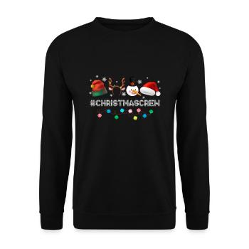 Christmas Crew Reindeer Santa Hat Snowman - Sweat-shirt Unisexe - noir - Devant - Alina (178cm) & Michal (187cm)