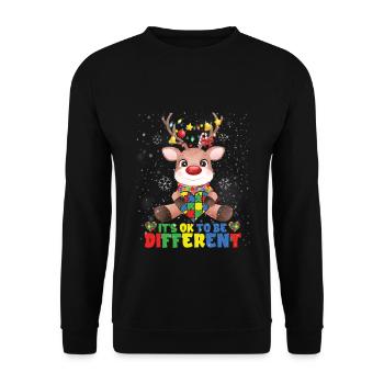 C’est ok To Be Different Reindeer Autism - Sweat-shirt Unisexe - noir - Devant - Alina (178cm) & Michal (187cm)