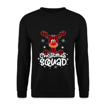Christmas Squad Buffalo Plaid Reindeer Family - Sweat-shirt Unisexe - noir - Devant - Alina (178cm) & Michal (187cm)