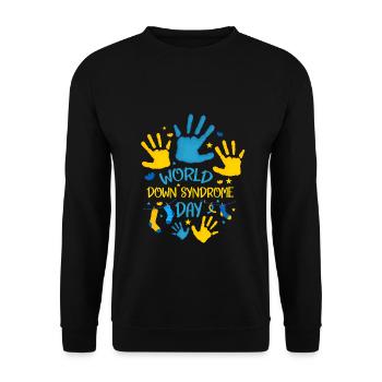 World Down Syndrome Day Hand Print - Unisex Sweatshirt - black - Front - Alina (178cm) & Michal (187cm)