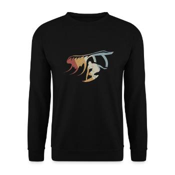 Surfing Retro Style Vintage - Unisex Sweatshirt - black - Front - Alina (178cm) & Michal (187cm)