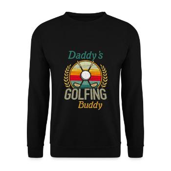 Daddy's Golfing Buddy Vintage Retro Sunset Styles - Unisex Pullover - Schwarz - Vorne - Alina (178cm) & Michal (187cm)