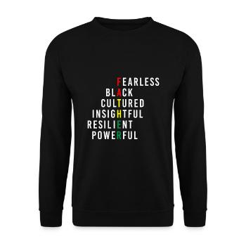 Mois noir intrépide de la culture noire - Sweat-shirt Unisexe - noir - Devant - Alina (178cm) & Michal (187cm)
