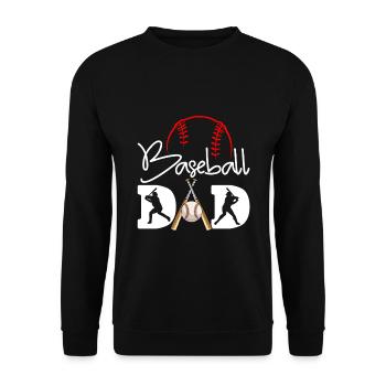 Baseball Dad Player Lovers Fathers Day - Unisex Pullover - Schwarz - Vorne - Alina (178cm) & Michal (187cm)