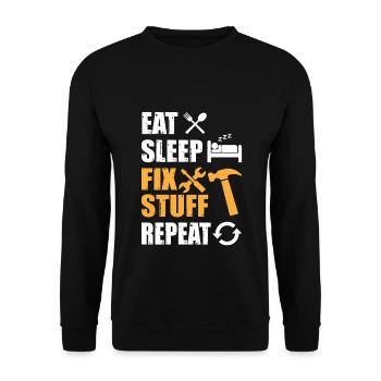 Manger Sleep Fix Stuff Répéter - Sweat-shirt Unisexe - noir - Devant - Alina (178cm) & Michal (187cm)