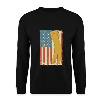 Drapeau américain de golf - Sweat-shirt Unisexe - noir - Devant - Alina (178cm) & Michal (187cm)