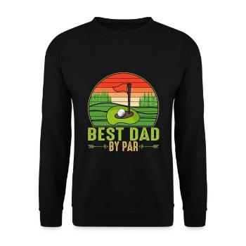 Best Dad By Par Fathers Day Matching Vintage - Unisex Sweatshirt - black - Front - Alina (178cm) & Michal (187cm)